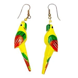 Dangly Tropical parrot earrings
